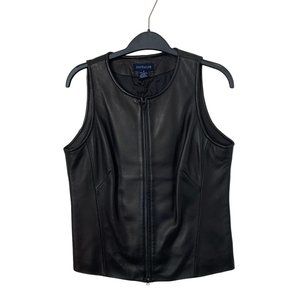 Ann Taylor Vintage Black Soft Leather Vest - Size S